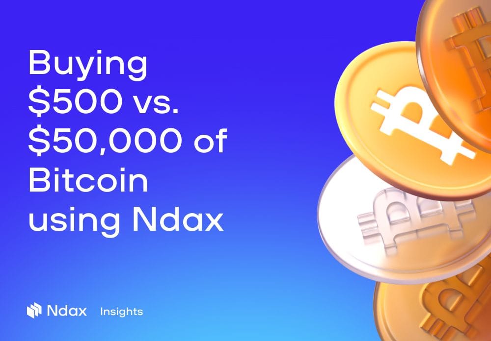 Buying $500 vs. $50,000 of Bitcoin using Ndax: What Changes?